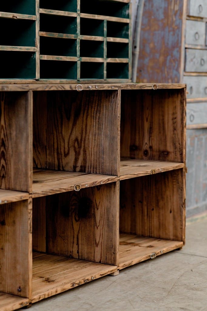 Meuble casier en bois brut - 12 emplacements - 47 x 11 x 31,5 cm - Meuble à  décorer - Creavea