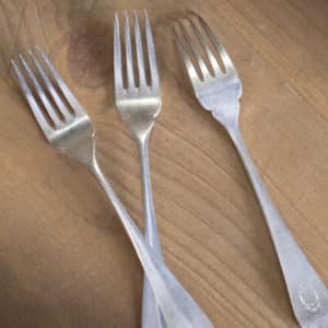 Lot de 10 fourchettes en métal argenté « Strand »